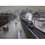 Steven Scholes (b1952), "Marylebone Station London 1962", oil on canvas, 38cm x 28.5cm, signed lower