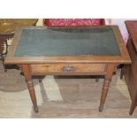 An oak single drawer side table, width 92cm, depth 50.5cm & height 71cm.