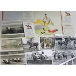 Horse racing ephemera including four programmes, eight photographs, together with a book 'Mendip'