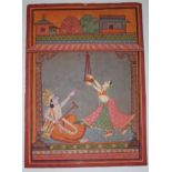 Indian School illustration depicting a Hindu king with axe 20.5cm x 28.5cm.