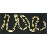 A hallmarked 9ct gold flat link necklace, length 45.5cm, wt. 19.37g.