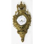 A French 19th century ormolu cartel clock, twin driven spring movement striking on single bell,
