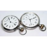 A silver Zenith pocket watch marked .925 for repair together with a nickel plated Russells of