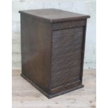 An oak desk top tambour filing cabinet, height 48cm.