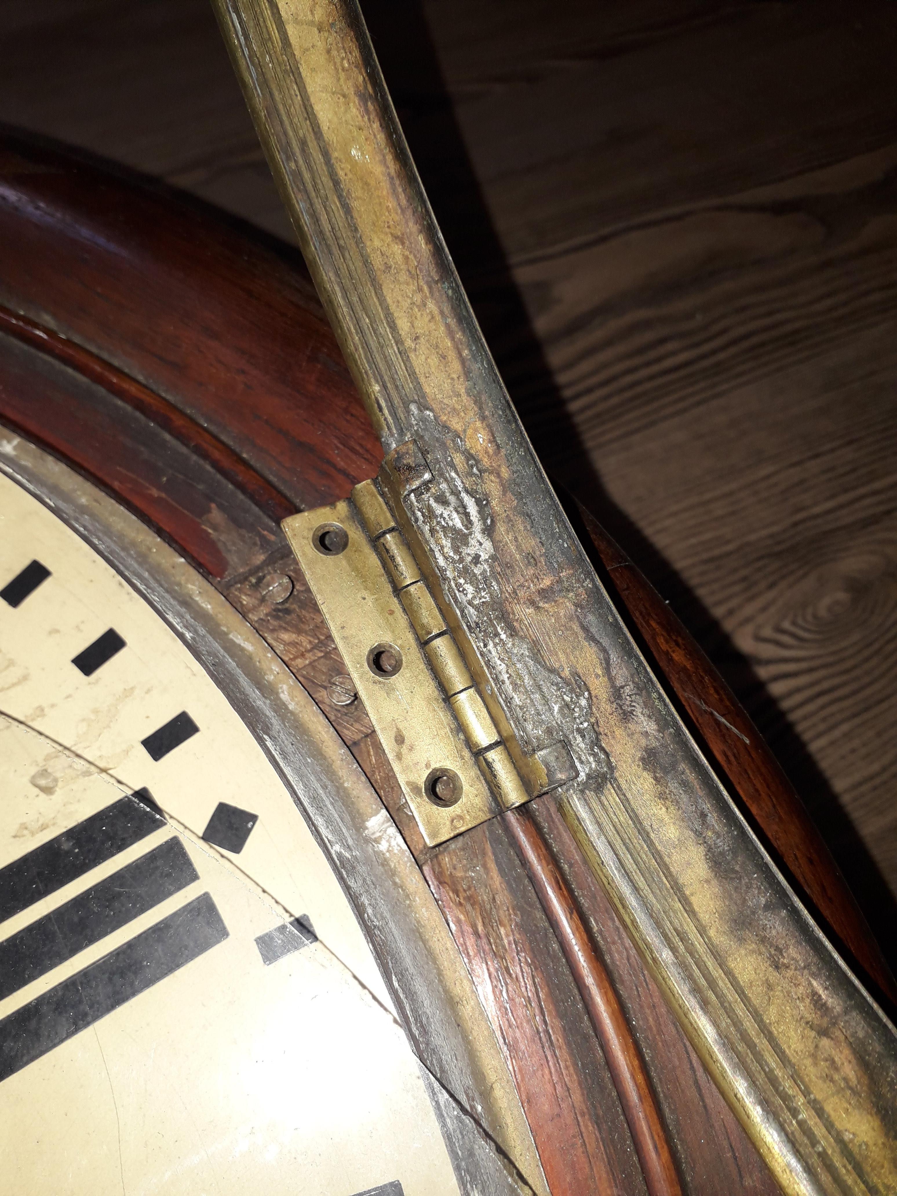 A late Victorian oak wall clock, the 16" dial painted with Roman numerals and signed Potts & Sons - Image 3 of 12