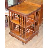 A mahogany revolving bookcase, circa 1900, height 86cm.