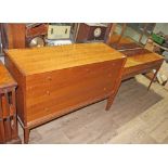 A teak chest of drawers and matching dressing table by Younger, dimensions: chest, width 122cm,