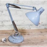 A Thousand & One Lamps Ltd blue anglepoise lamp.
