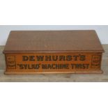 An early 20th century oak advertisement bobbin drawers painted DEWHURST'S "SYLKO" MACHINE TWIST to