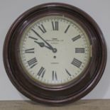 A Bravingtons "Renown" mahogany wall clock, total diam. 46cm.