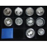 A box of silver commemorative coins.