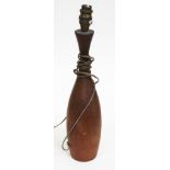 A Danish teak bottle lamp, height 42cm.