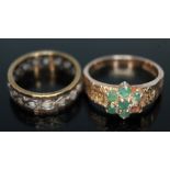 Two hallmarked 9ct gold rings, gross wt. 6.54g.