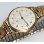 A hallmarked 9ct gold British Rail presentation Rolex Tudor wristwatch with signed white dial,