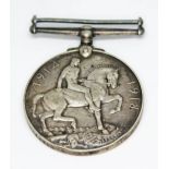 A WWI British War medal 690 PTE W BALL S STAFF R
