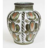 An early 1960s Denby Glyn Colledge vase with impressed signature, height 23cm. Condition - good,
