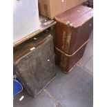 A suitcase and a cabin trunk Live bidding available via our website, if you require P&P please