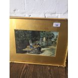 G.A. Cox, Mediterranean scene with orange cart, watercolour, signed and dated 1931 lower right, 17cm