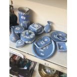 Selection of Wedgwood blue jasperware Live bidding available via our website, if you require P&P