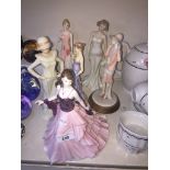 Coalport lady figure and five others Live bidding available via our website, if you require P&P