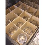 Box of drinking glasses including crystal brandy & tumblers Live bidding available via our