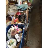 Four boxes of mixed ceramics, ornaments, glass, etc Live bidding available via our website, if you