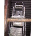 5 sets of aluminium step ladders Live bidding available via our website, if you require P&P please