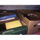 2 boxes of misc items including pictures, barometer, games, carpet bowls, etc. Live bidding