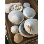 Box of Royal Worcester 'Evesham' serving dishes etc. Live bidding available via our website, if