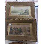 E. D. Harrison, a pair of lake shore landscape scene watercolours, both signed lower left and