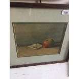 W. Tuckett, still life watercolour, signed lower right, 20cm x 26cm, framed and glazed. Live bidding