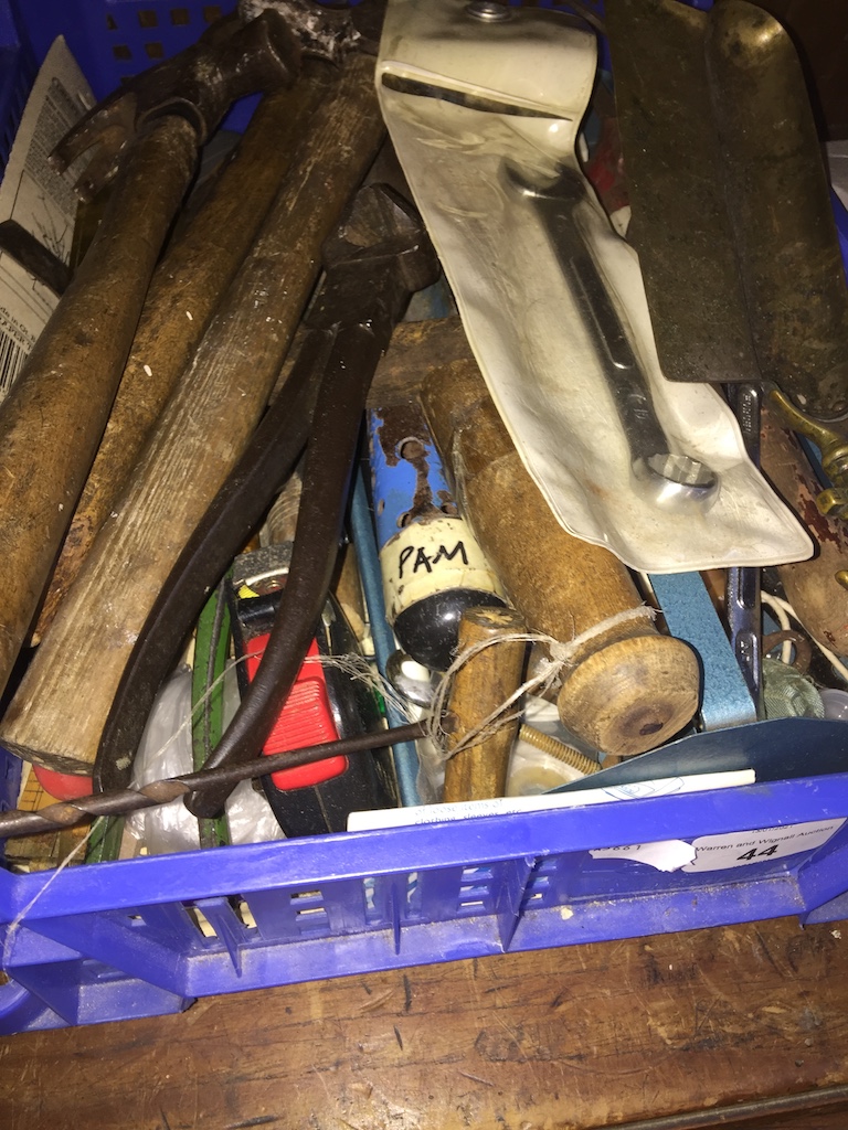 A crate of tools Live bidding available via our website, if you require P&P please read important