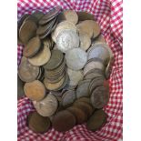 A basket of over 200 pre decimal pennies Live bidding available via our website, if you require P&