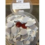 A tub of Carnelian cabachons - approx 270 Live bidding available via our website, if you require P&P