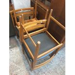 Eon furniture, retro set of four teak dining chairs Live bidding available via our website, if you