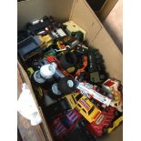 A box of die-cast toys to include Matchbox, Corgi, etc. Live bidding available via our website, if