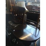 An occasional table, towel rail, chair and small drop leaf table Live bidding available via our