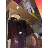 2 boxes containing planters, demijohns, kitchen scales etc Live bidding available via our website,