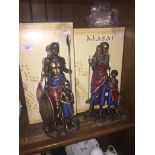 A pair of boxed Leonardo Collection Masai figures Live bidding available via our website, if you
