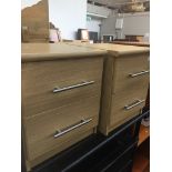 A pair of modern veneered bedside cabinets Live bidding available via our website, if you require