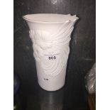 Kaiser white porcelain vase Live bidding available via our website, if you require P&P please read