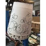 Three modern lampshades Live bidding available via our website, if you require P&P please read