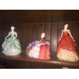 Coalport figure, Royal Doulton Belle o The Ball and Royal Doulton Special Occasions figure Live