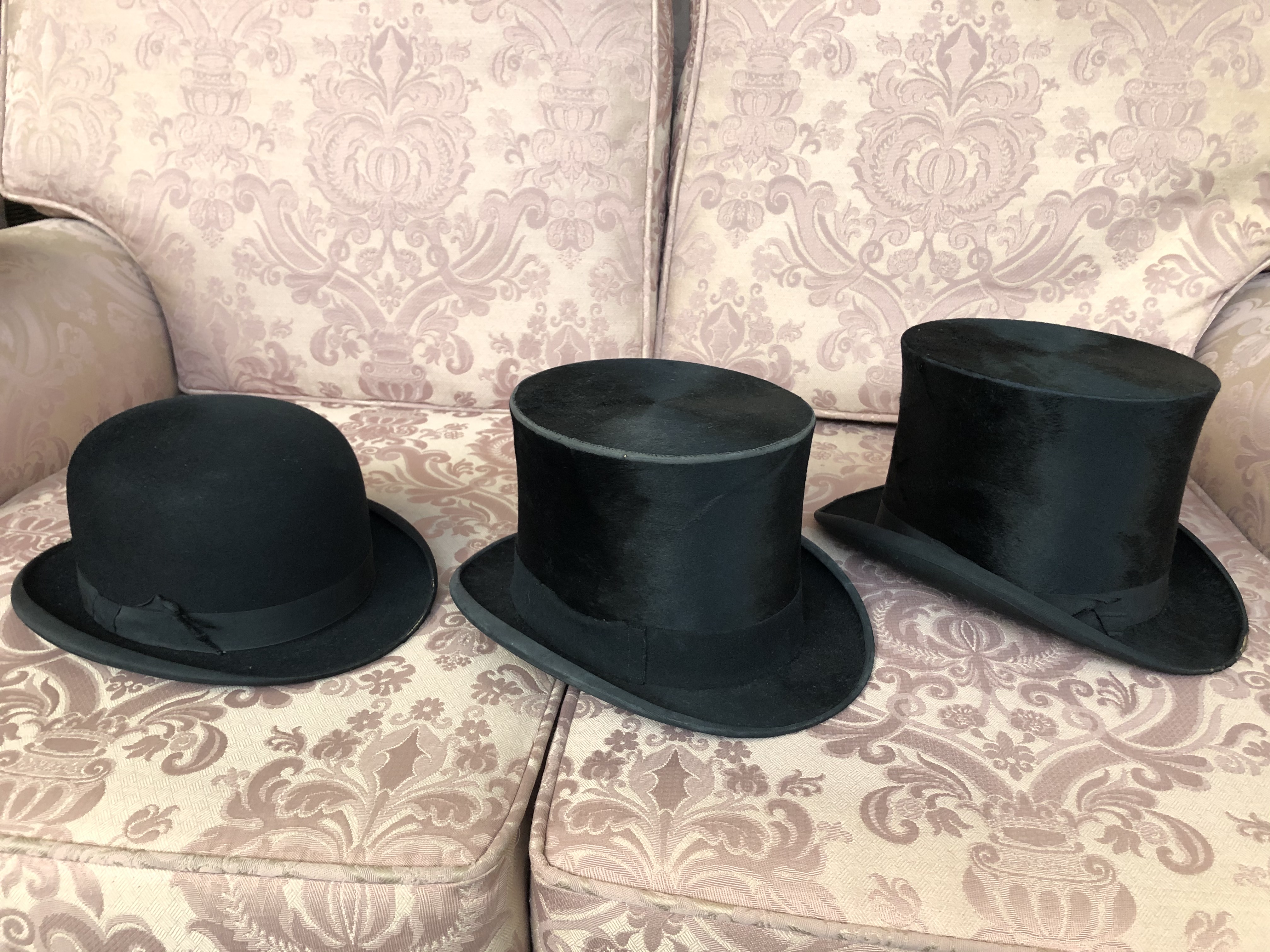 2 hat boxes containing 2 top hats and a bowler hat. Live bidding available via our website, if you - Image 3 of 9