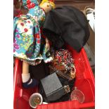 red tub of costume jewellery Live bidding available via our website, if you require P&P please
