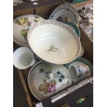 Box with Wedgwood bowl, Port Merion tureens etc. Live bidding available via our website, if you