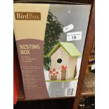 A bird nesting box Live bidding available via our website, if you require P&P please read