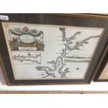 Reproduction map from Capt. Greenville Collins to Peter Killegrew, 58cm x 46cm, glazed and framed