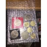 A small collection of commemorative coins Live bidding available via our website, if you require P&P