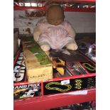 Indoor vintage boxed game, Zaff doll and Scalextric grand prix set Live bidding available via our